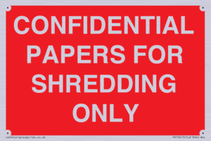 CONFIDENTIAL PAPERS FOR SHREDDING ONLY